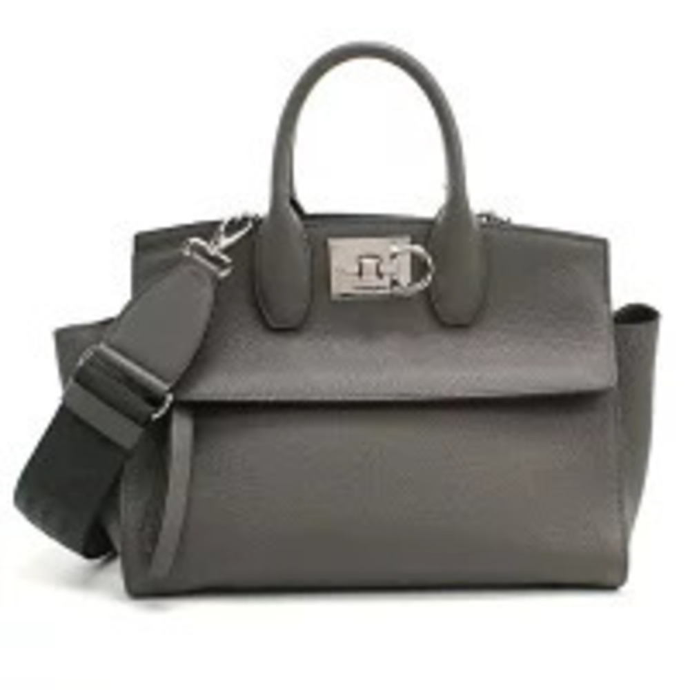 Salvatore Ferragamo Tote Bag Gancini Gray Handbag